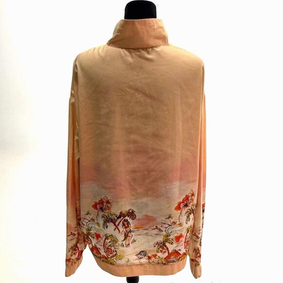 Royalty by Maluma	NWOT 1/4 zip pink hula print windbreaker - Picture 4 of 7